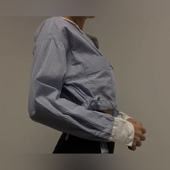 Zara Pinstripe Crop Top - Picture 3 of 5